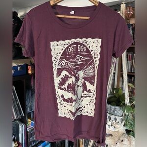 Lost Dog Street Band - Woman Large Ladies Tee On Tultex Dark Country Folk Punk
